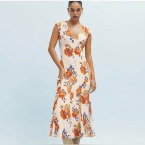 Reformation Baden V-Neck Midi Dress